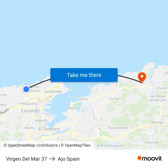 Virgen Del Mar 37 to Ajo Spain map