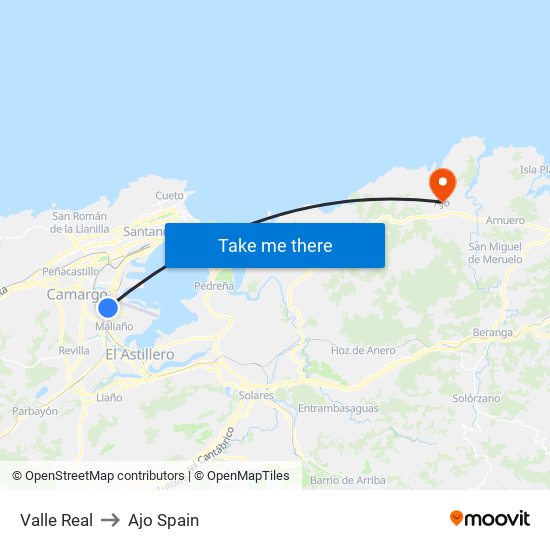 Valle Real to Ajo Spain map