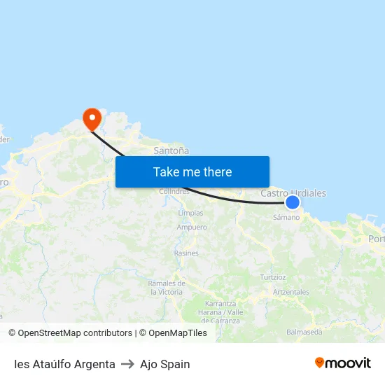 Ies Ataúlfo Argenta to Ajo Spain map