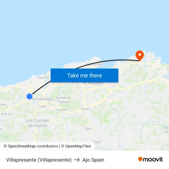 Villapresente (Villapresente) to Ajo Spain map
