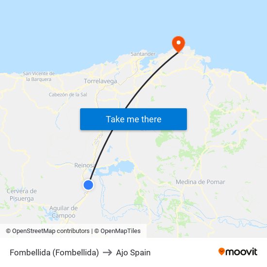 Fombellida (Fombellida) to Ajo Spain map