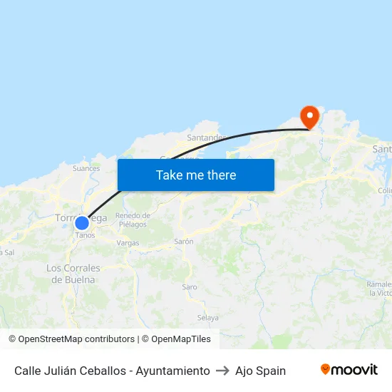 Calle Julián Ceballos - Ayuntamiento to Ajo Spain map