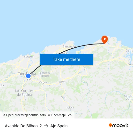 Avenida De Bilbao, 2 to Ajo Spain map