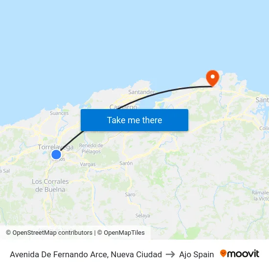 Avenida De Fernando Arce, Nueva Ciudad to Ajo Spain map