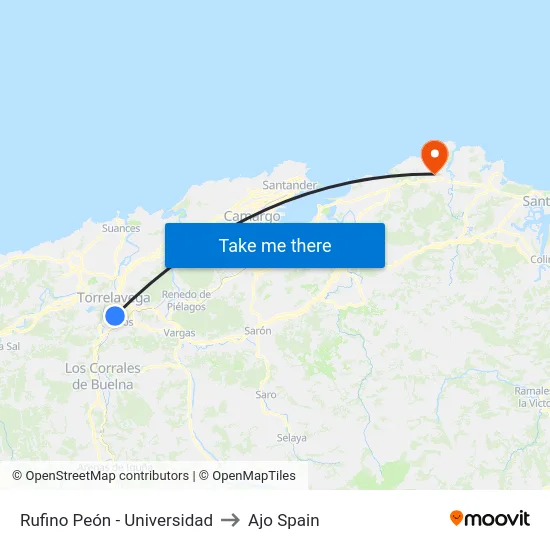 Rufino Peón - Universidad to Ajo Spain map