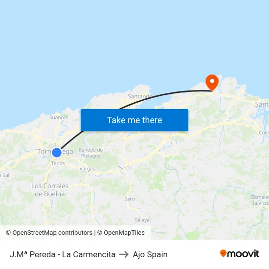 J.Mª Pereda - La Carmencita to Ajo Spain map