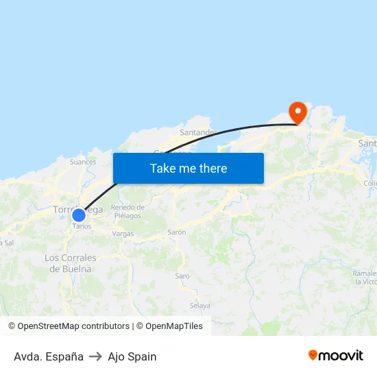Avda. España to Ajo Spain map