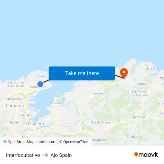 Interfacultativo to Ajo Spain map