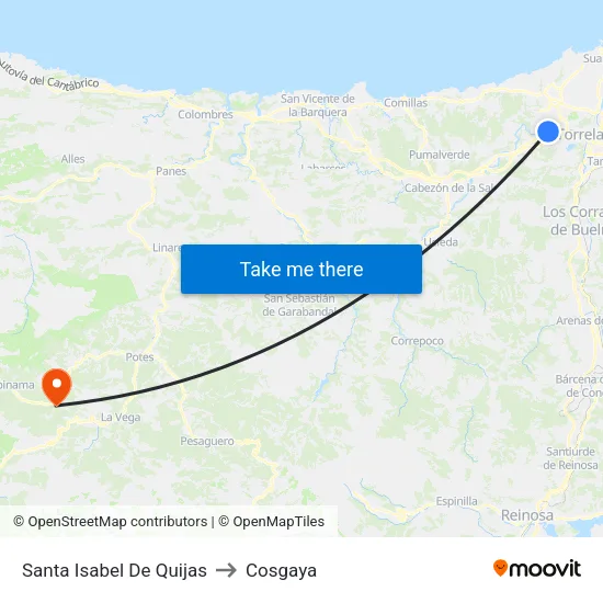 Santa Isabel De Quijas to Cosgaya map