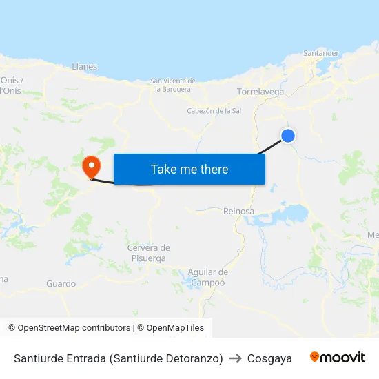 Santiurde Entrada (Santiurde Detoranzo) to Cosgaya map