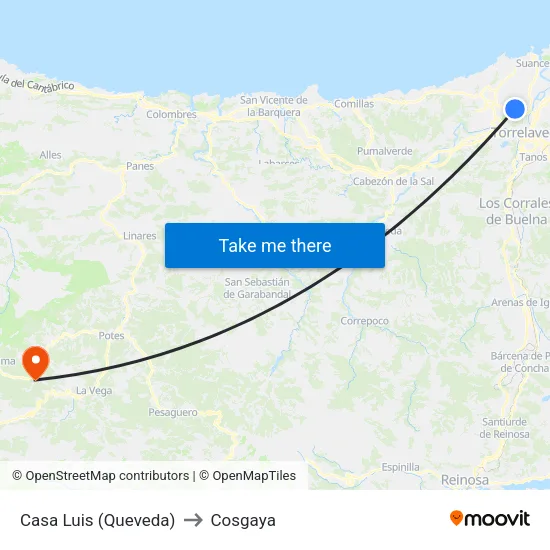 Casa Luis (Queveda) to Cosgaya map