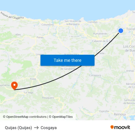 Quijas (Quijas) to Cosgaya map