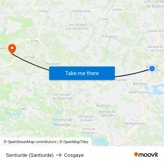 Santiurde (Santiurde) to Cosgaya map