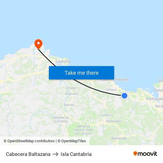 Cabecera Baltazana to Isla Cantabria map
