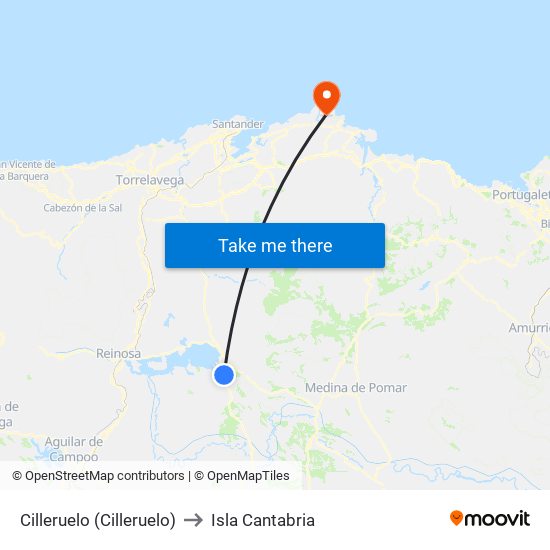Cilleruelo (Cilleruelo) to Isla Cantabria map