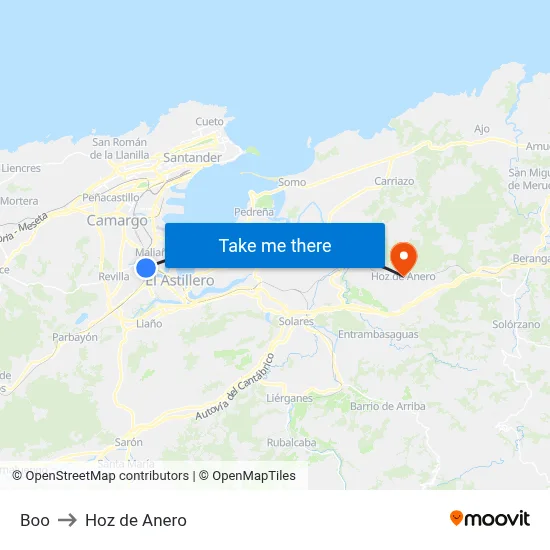 Boo to Hoz de Anero map