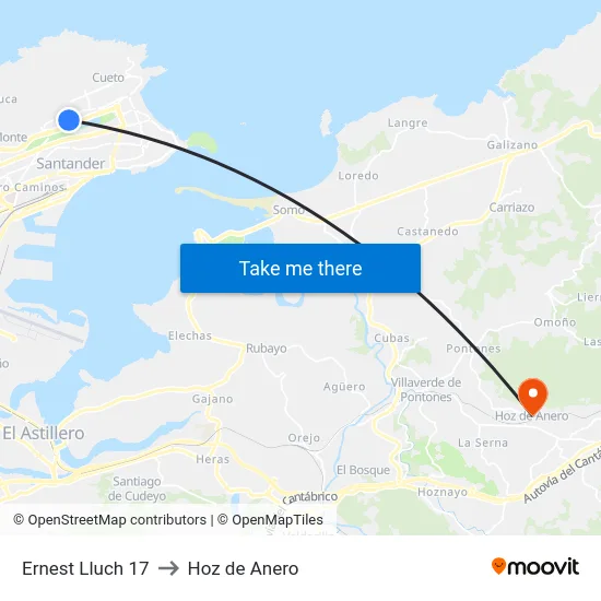 Ernest Lluch 17 to Hoz de Anero map