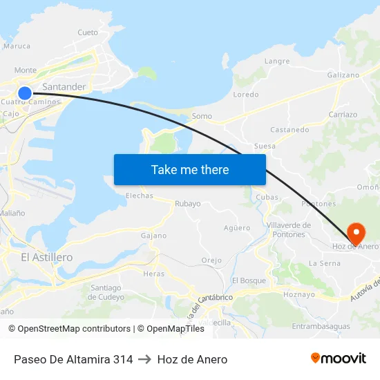 Paseo De Altamira 314 to Hoz de Anero map