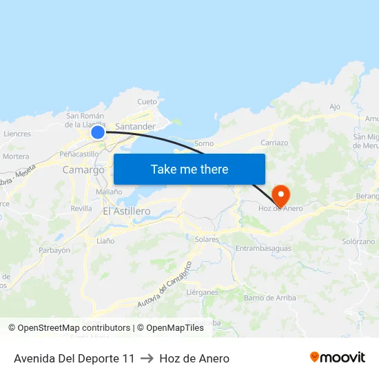 Avenida Del Deporte 11 to Hoz de Anero map