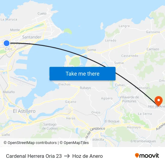 Cardenal Herrera Oria 23 to Hoz de Anero map