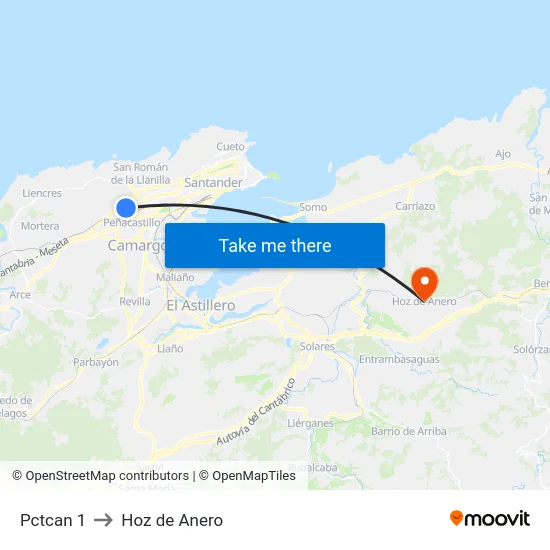 Pctcan 1 to Hoz de Anero map