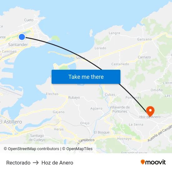 Rectorado to Hoz de Anero map