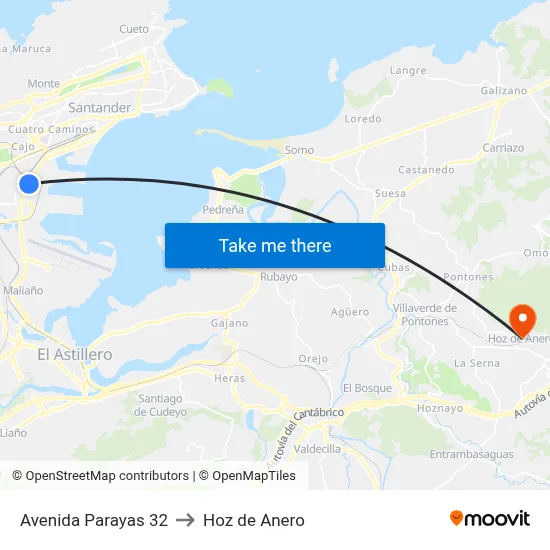 Avenida Parayas 32 to Hoz de Anero map