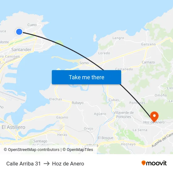 Calle Arriba 31 to Hoz de Anero map