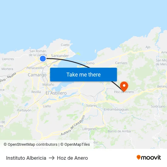 Instituto Albericia to Hoz de Anero map