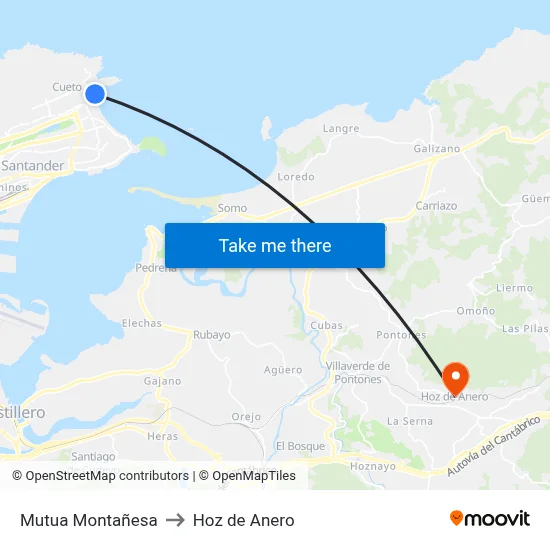 Mutua Montañesa to Hoz de Anero map