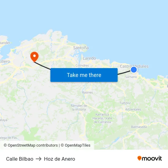 Calle Bilbao to Hoz de Anero map