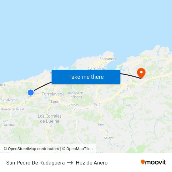San Pedro De Rudagüera to Hoz de Anero map