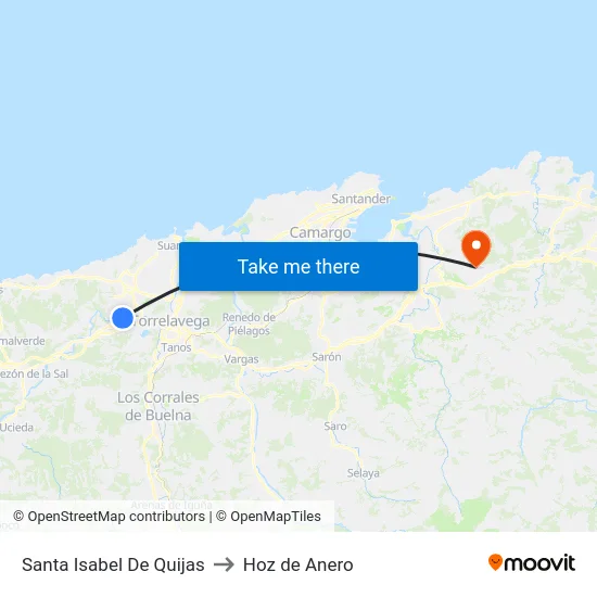 Santa Isabel De Quijas to Hoz de Anero map