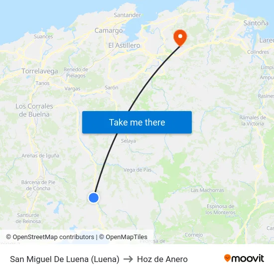 San Miguel De Luena (Luena) to Hoz de Anero map