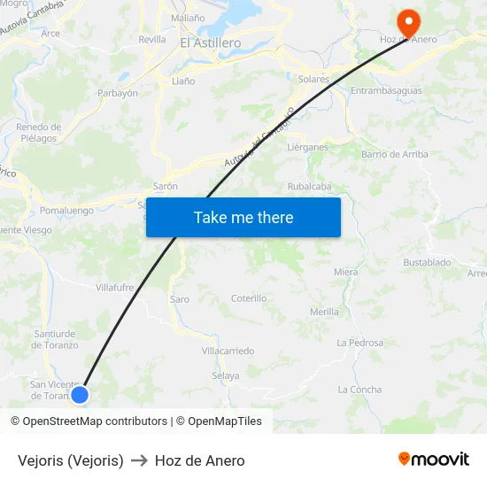 Vejoris (Vejoris) to Hoz de Anero map