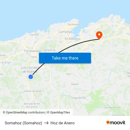 Somahoz (Somahoz) to Hoz de Anero map