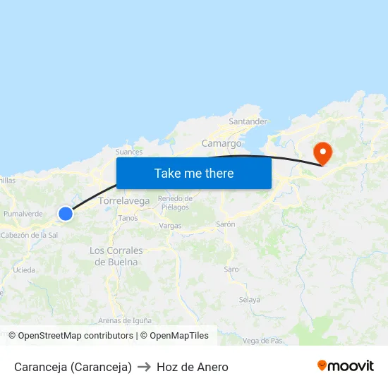 Caranceja (Caranceja) to Hoz de Anero map