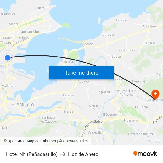 Hotel Nh (Peñacastillo) to Hoz de Anero map