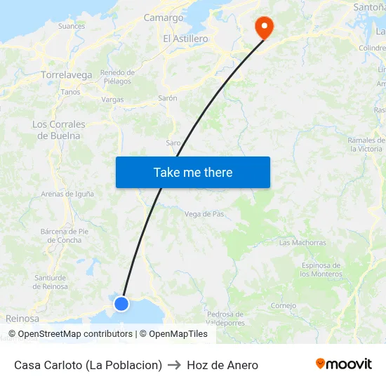 Casa Carloto (La Poblacion) to Hoz de Anero map