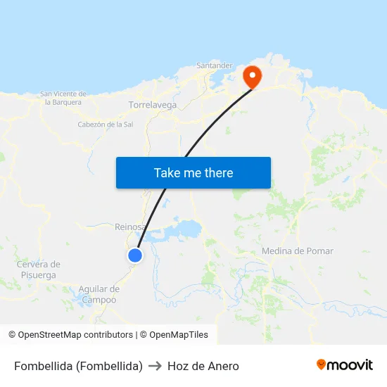 Fombellida (Fombellida) to Hoz de Anero map