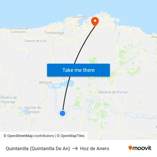 Quintanilla (Quintanilla De An) to Hoz de Anero map