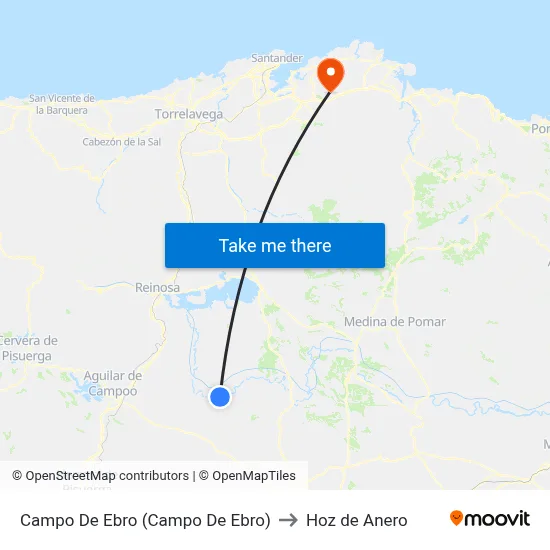 Campo De Ebro (Campo De Ebro) to Hoz de Anero map