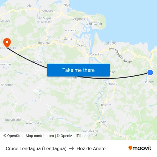 Cruce Lendagua (Lendagua) to Hoz de Anero map