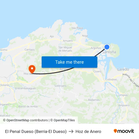 El Penal Dueso (Berria-El Dueso) to Hoz de Anero map
