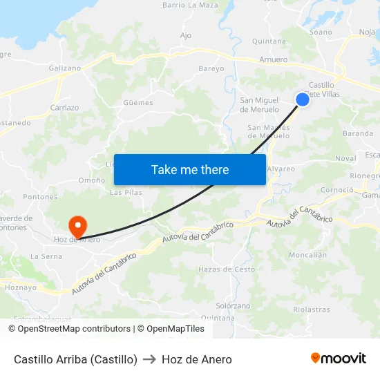 Castillo Arriba (Castillo) to Hoz de Anero map