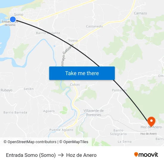 Entrada Somo (Somo) to Hoz de Anero map
