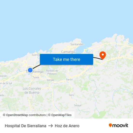 Hospital De Sierrallana to Hoz de Anero map