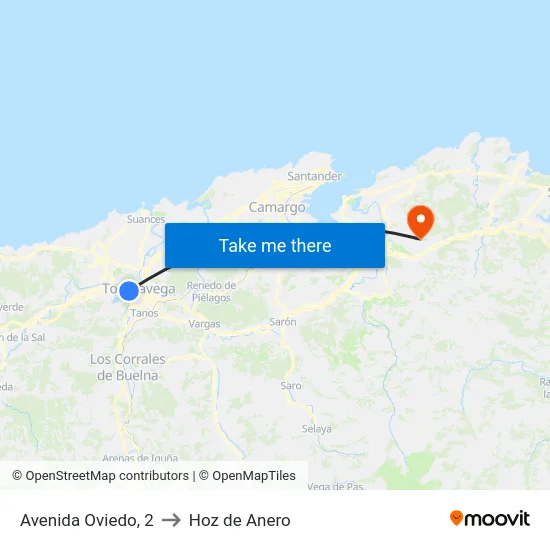 Avenida Oviedo, 2 to Hoz de Anero map