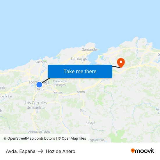 Avda. España to Hoz de Anero map