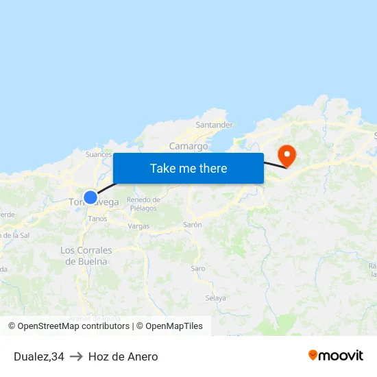 Dualez,34 to Hoz de Anero map